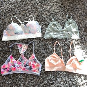lot of 4 bralettes (victorias secret, dkny)